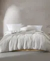 Calvin Klein Speckled Waffle Cotton Waffle Duvet Cover Set In Neutral