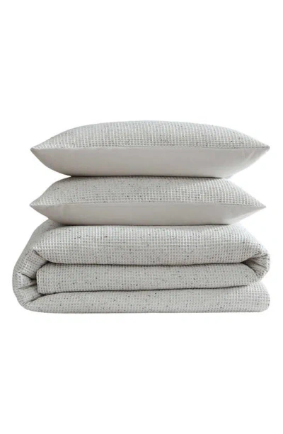 Calvin Klein Speckled Waffle Duvet Cover & Shams Set In Off White