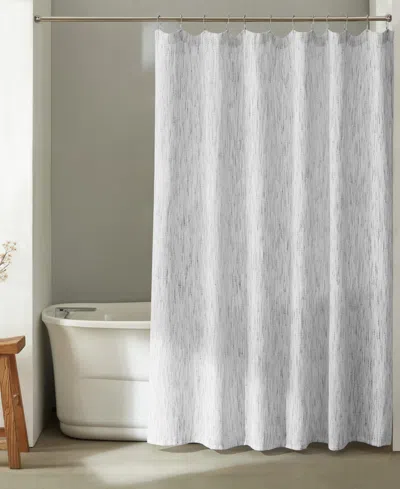 Calvin Klein Speckled Waffle Shower Curtain, 70" X 72" In Black,white