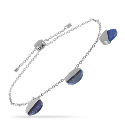 Calvin Klein Spicy Stainless Steel Lapis Lazuli Bracelet In Metallic