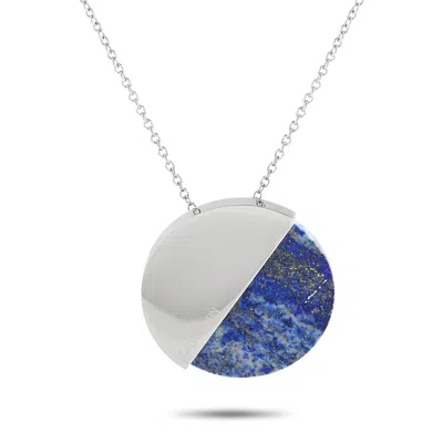 Calvin Klein Spicy Stainless Steel Lapis Lazuli Necklace In Metallic