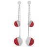 Calvin Klein Spicy Stainless Steel Red Coral Drop Earrings In Multi