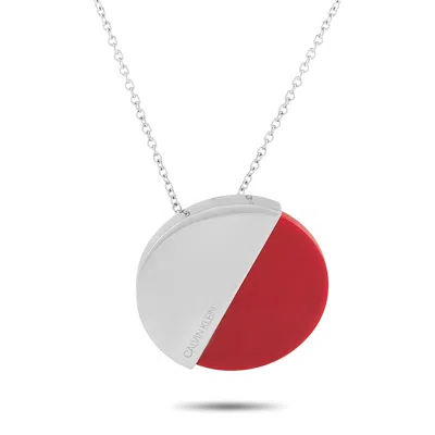 Calvin Klein Spicy Stainless Steel Red Coral Necklace In Multi