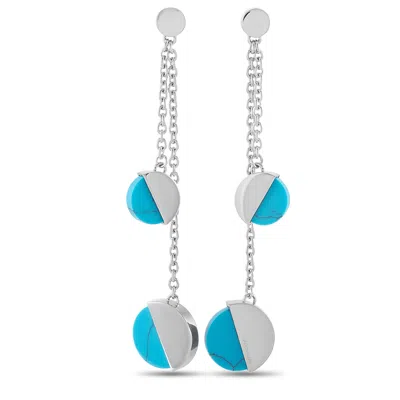Calvin Klein Spicy Stainless Steel Turquoise Drop Earrings In Multi
