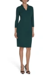 Calvin Klein Split Neck Sheath Dress In Green