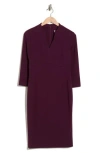 Calvin Klein Split Neck Sheath Dress In Purple