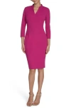 Calvin Klein Split Neck Sheath Dress In Pink