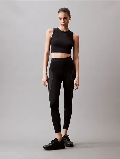 Calvin Klein Sport Calvin Klein Women's Ck Sport Future Icon Mesh 7/8 Leggings In Black