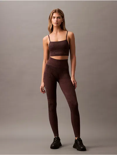 Calvin Klein Sport Calvin Klein Women's Ck Sport Seamless Print Leggings In Brown