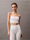 Calvin Klein Sport Calvin Klein Women's Ck Sport Seamless Print Sports Bra In White