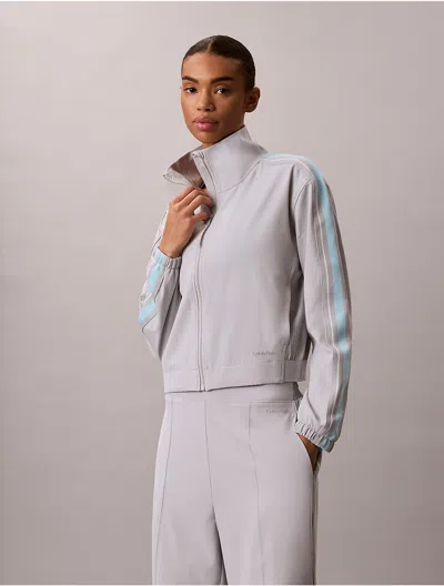 Calvin Klein Sport Calvin Klein Women's Commuter Logo Tape Woven Jacket In Gray