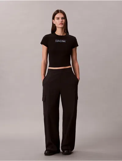 Calvin Klein Sport Calvin Klein Women's Commuter Wide Leg Cargo Pants In Black