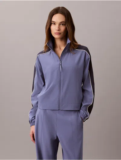 Calvin Klein Sport Calvin Klein Women's Icon Sport Colorblock Zip Jacket In Blue