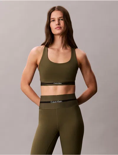Calvin Klein Sport Calvin Klein Women's Icon Sport Medium Impact Sports Bra In Fatigue