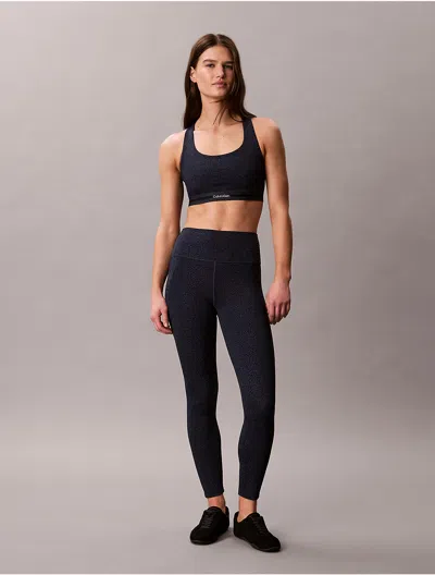 Calvin Klein Sport Calvin Klein Women's Icon Sport Printed 7/8 Leggings In Black
