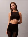 Calvin Klein Sport Calvin Klein Women's Invisibles Medium Support Mesh Sports Bra In Black