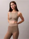 Calvin Klein Sport Calvin Klein Women's Invisibles Medium Support Mesh Sports Bra In Brown