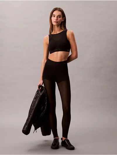Calvin Klein Sport Calvin Klein Women's Invisibles Mesh High Waist Leggings In Black