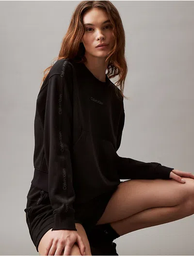 Calvin Klein Sport Calvin Klein Women's Logo Tape Crewneck Sweatshirt In Black