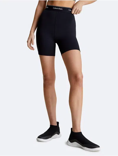 Calvin Klein Sport Calvin Klein Women's Modern Sport High Waist Bike Shorts In Black