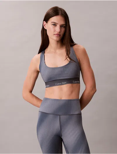Calvin Klein Sport Calvin Klein Women's Modern Sport Print Racerback Medium Impact Sports Bra In Multi