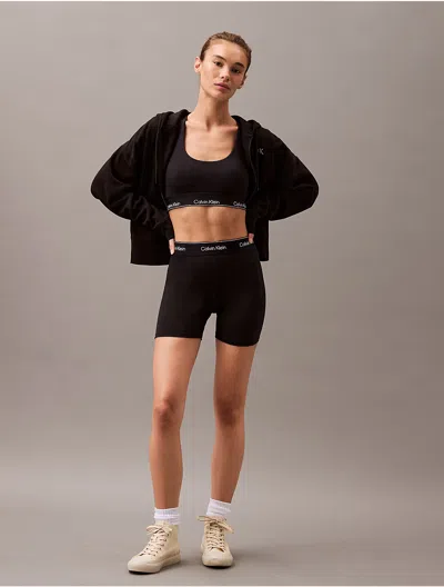 Calvin Klein Sport Calvin Klein Women's Modern Sport Solid High Waist Bike Shorts In Black
