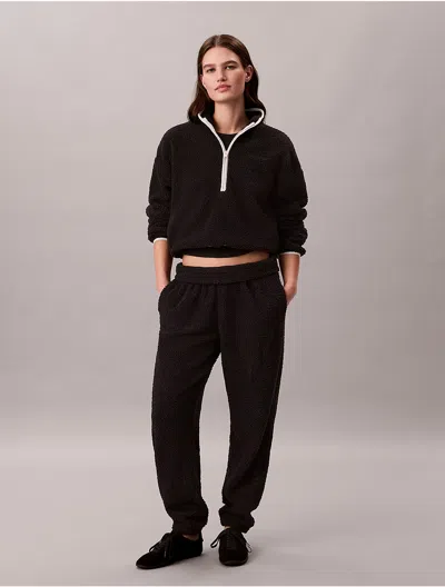 Calvin Klein Sport Calvin Klein Women's Sherpa Joggers In Black