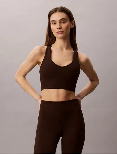 Calvin Klein Sport Calvin Klein Women's Soft Sport Low Impact Bra Top In Brown