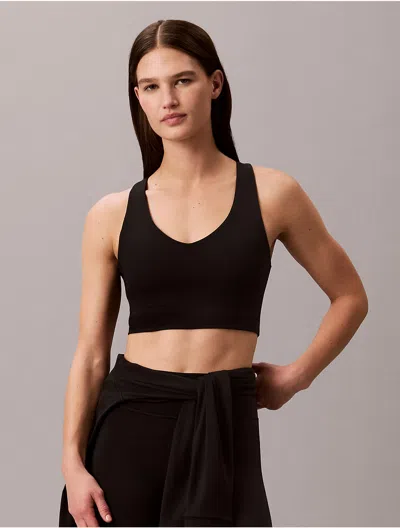 Calvin Klein Sport Calvin Klein Women's Soft Sport Low Impact Bra Top In Brown