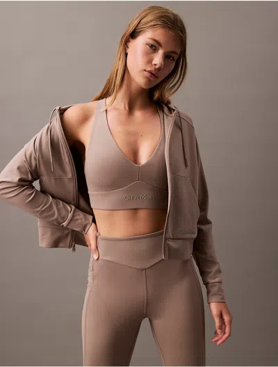 Calvin Klein Sport Calvin Klein Women's Soft Stretch Sport Bra In Brown