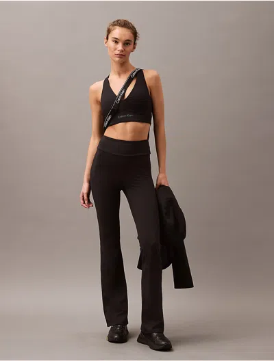 Calvin Klein Sport Calvin Klein Women's Soft Stretch Sport Flared Leggings In Black