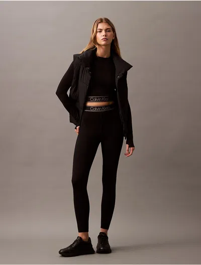 Calvin Klein Sport Calvin Klein Women's Sport Icon Mesh 7/8 Leggings In Black