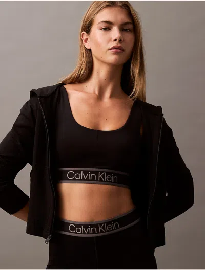 Calvin Klein Sport Calvin Klein Women's Sport Icon Mesh Sports Bra In Black