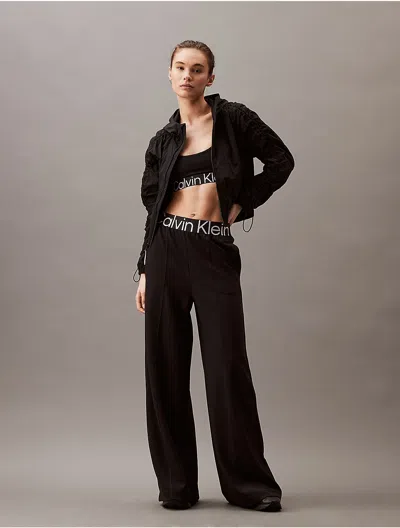 Calvin Klein Sport Calvin Klein Women's Sport Icon Wide Leg Track Pants In Black