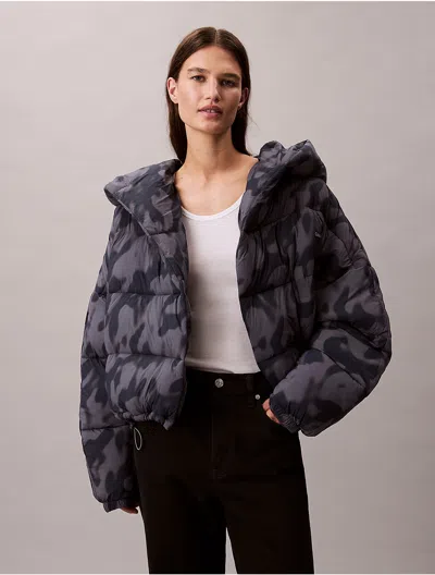 Calvin Klein Sport Calvin Klein Women's Wrap Puffer Jacket In Smoked Turbulence
