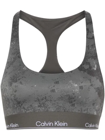 Calvin Klein Sport Calvin Klein Reggiseno Sportivo Con Banda Logo In Gray