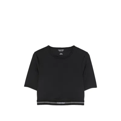 Calvin Klein Sport Cropped T-shirt In Black