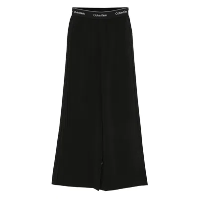 Calvin Klein Sport Leather Pants In Black