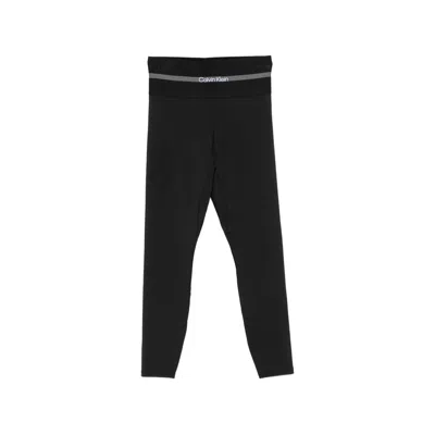Calvin Klein Sport Logo-waistband Leggings In Black