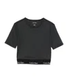 Calvin Klein Logo-underband Cropped Performance T-shirt In Black