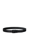 Calvin Klein Square-buckle Leather Belt In Black