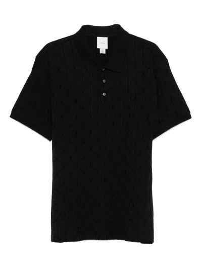 Calvin Klein Ss Dbl Mercerized Emblem Jacquard In Black