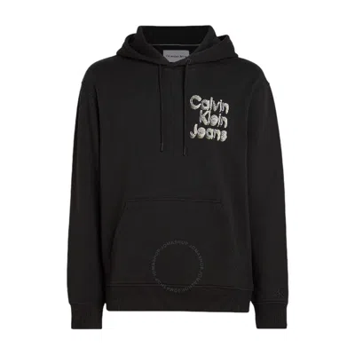 Calvin Klein Stacked Euphoric Logo Sweatshirt In Black