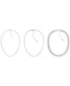 Calvin Klein Stainless Steel 3-pc. Set Chain Link Necklaces In Silver