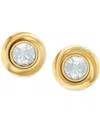 Calvin Klein Stainless Steel Cubic Zirconia Twisted Bezel Stud Earrings In Gold
