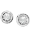 Calvin Klein Stainless Steel Cubic Zirconia Twisted Bezel Stud Earrings In Silver