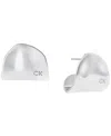 Calvin Klein Stainless Steel Elongated Curved Drop Earrings In Silver