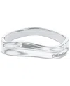 Calvin Klein Stainless Steel Logo Structural Bangle Bracelet In Silver