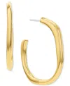 Calvin Klein Stainless Steel Medium Structural C-hoop Earrings, 1.33" In Gold