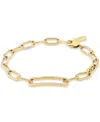 Calvin Klein Stainless Steel Pave & Logo Link Bracelet In Gold